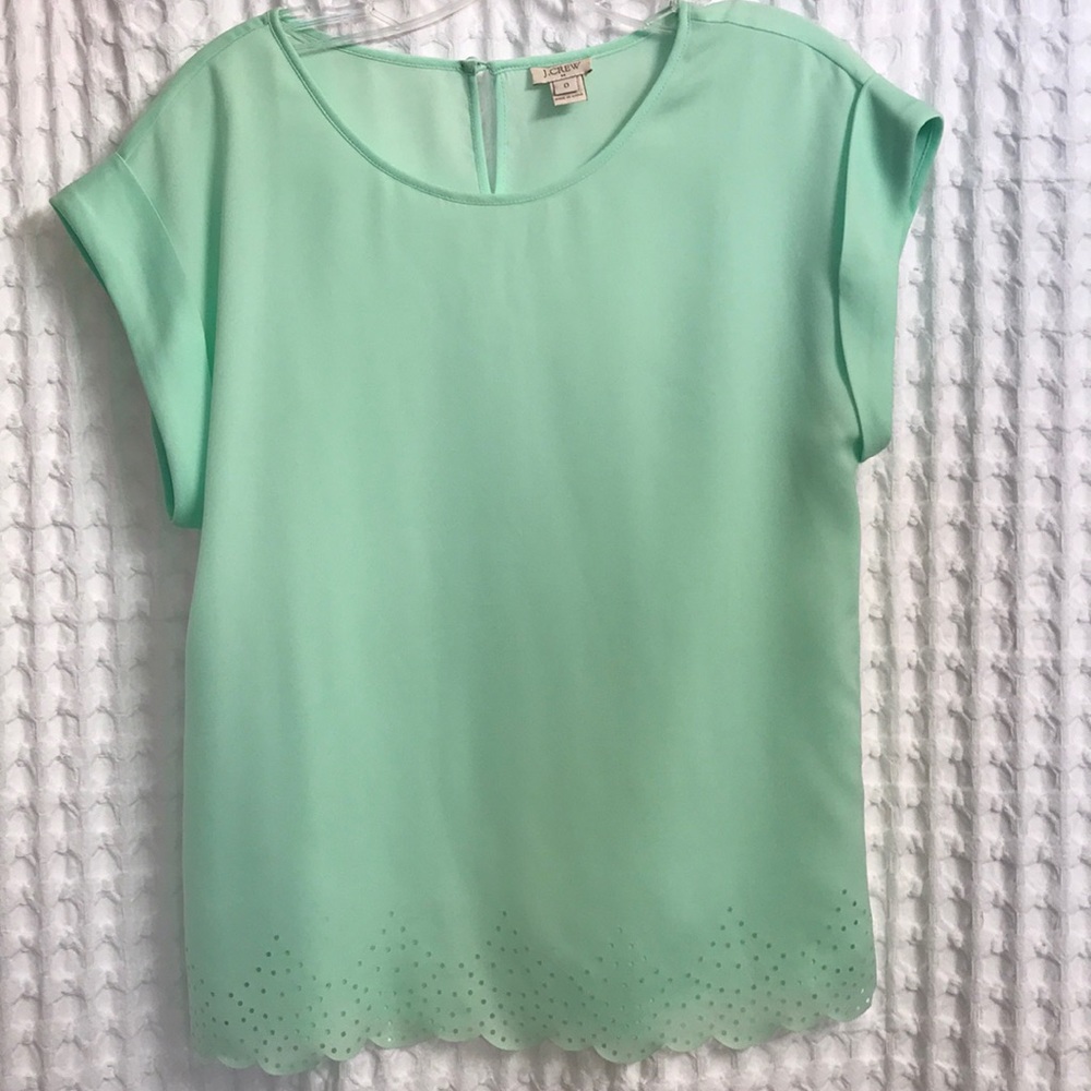 J.Crew Laser Cut Scalloped Edge Top